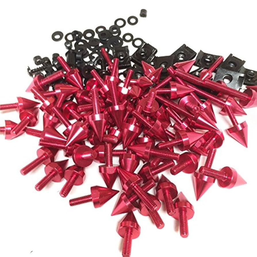 negiフォーム Amazon.com: XKMT-Universal Red Spike Fairing Bolt kit Screws